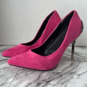 Zhen Wei Mei fuchsia stilletto high heel shoes with metal heels size 7.5 women’s